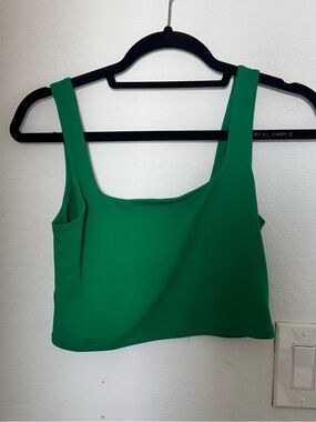 Express Emerald Square-Neck Crop Tank
